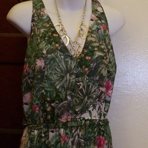 Beautiful floral ruffle layered summer dress